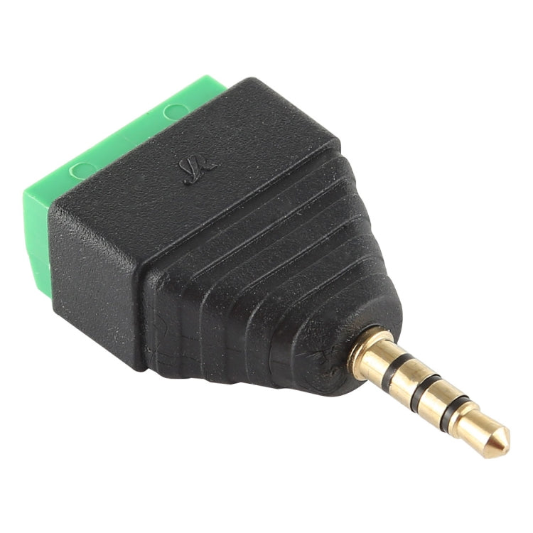 3,5 mm vīriešu spraudnis, 4 polu, 4 kontaktu spaiļu bloks, stereo audio savienotājs