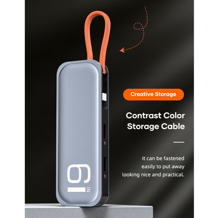 ROCK TR06 6 vienā C tipa / USB-C uz RJ45 daudzfunkcionāla dokstacija