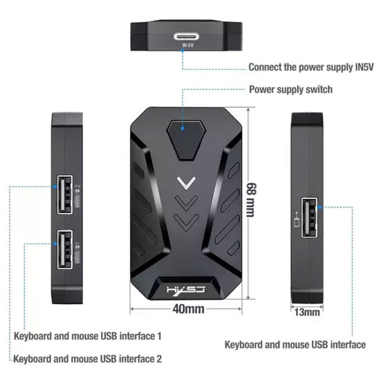 Комплект HXSJ V100+A883+P8: клавиатура для одной руки + игровая мышь для программирования + конвертер клавиатуры и мыши