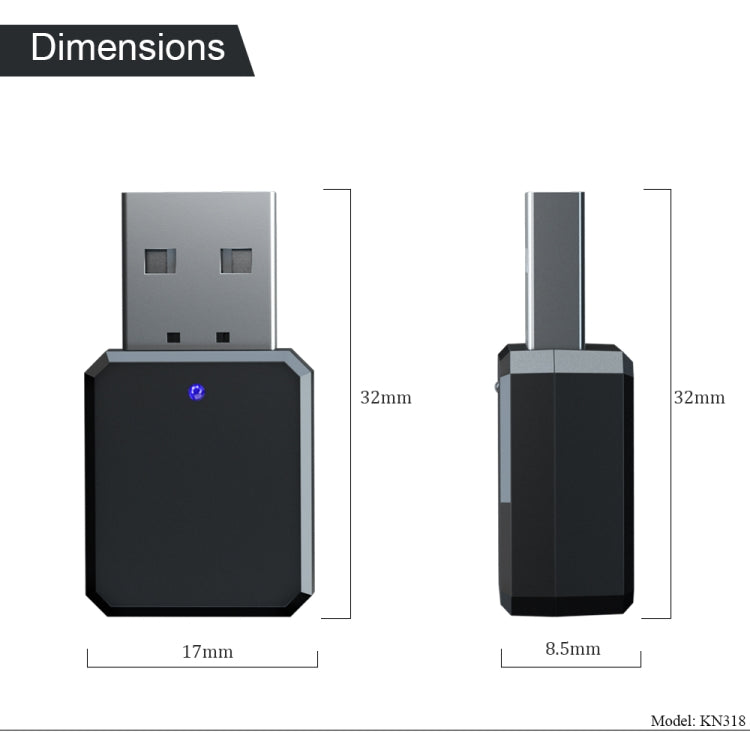 Адаптер аудиоресивера USB Bluetooth 5.1 KN318