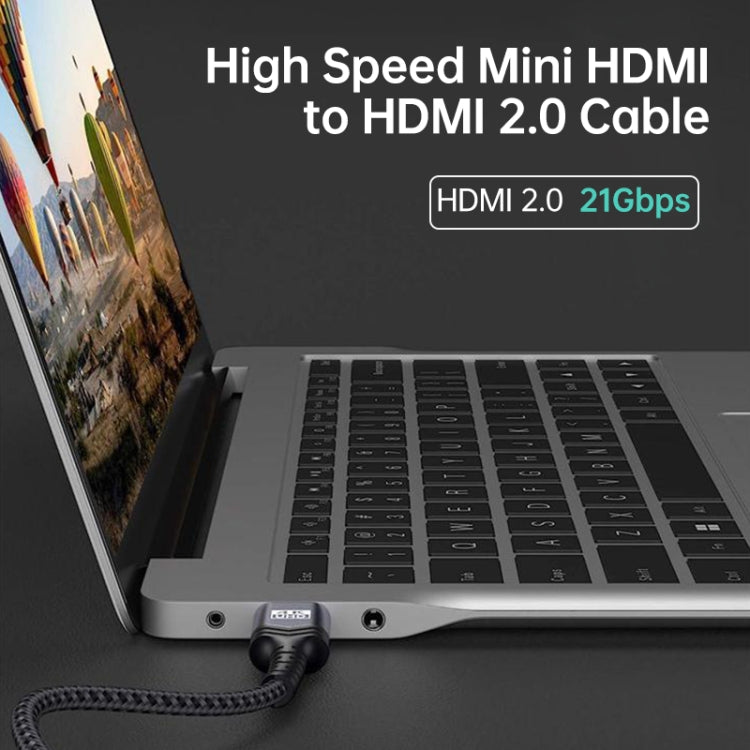 HDMI 2.0 vīriešu un HDMI 2.0 vīriešu 4K Ultra-HD pītais adaptera kabelis