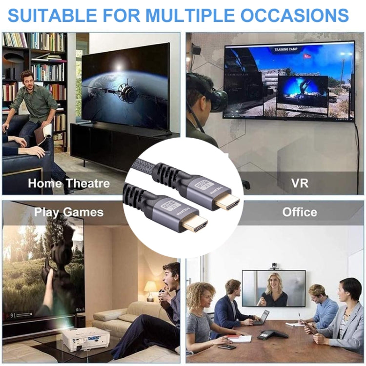 HDMI 2.0 vīriešu un HDMI 2.0 vīriešu 4K Ultra-HD pītais adaptera kabelis