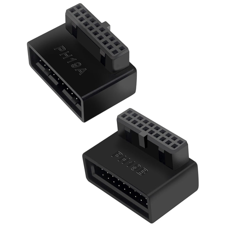 10 PCS 3.0 19P 20P 90 Degree Motherboard Male To Female Extension Adapter, Model: