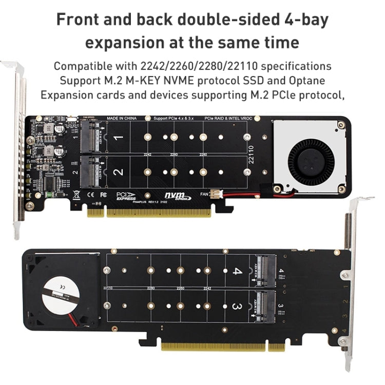 RAID-конвертер PCIe X16 - M.2 M-key NVMEx4 SSD