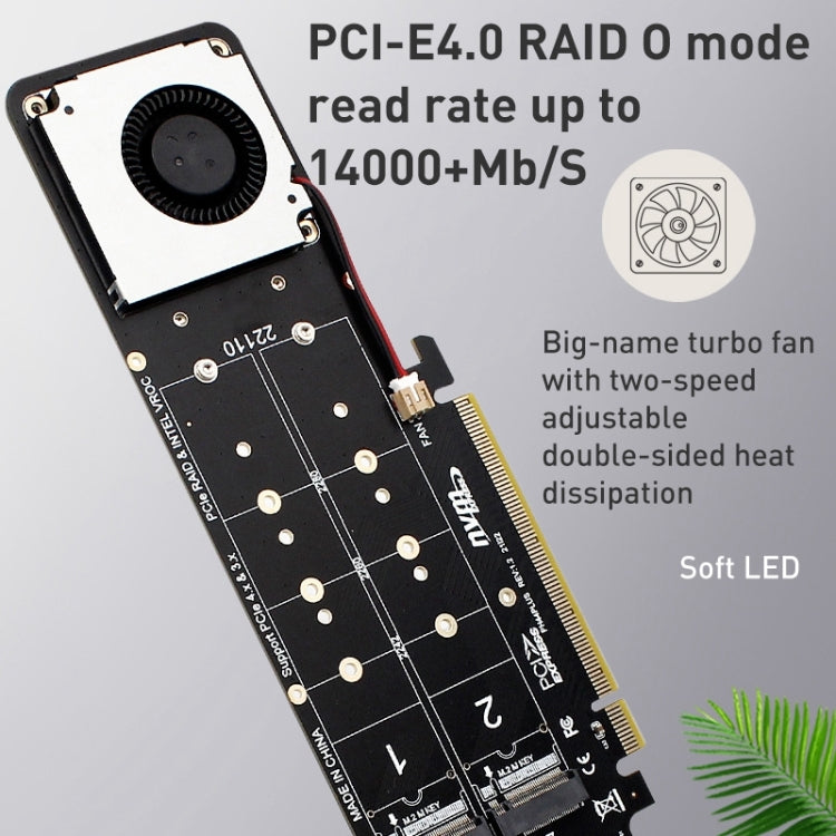 RAID-конвертер PCIe X16 - M.2 M-key NVMEx4 SSD