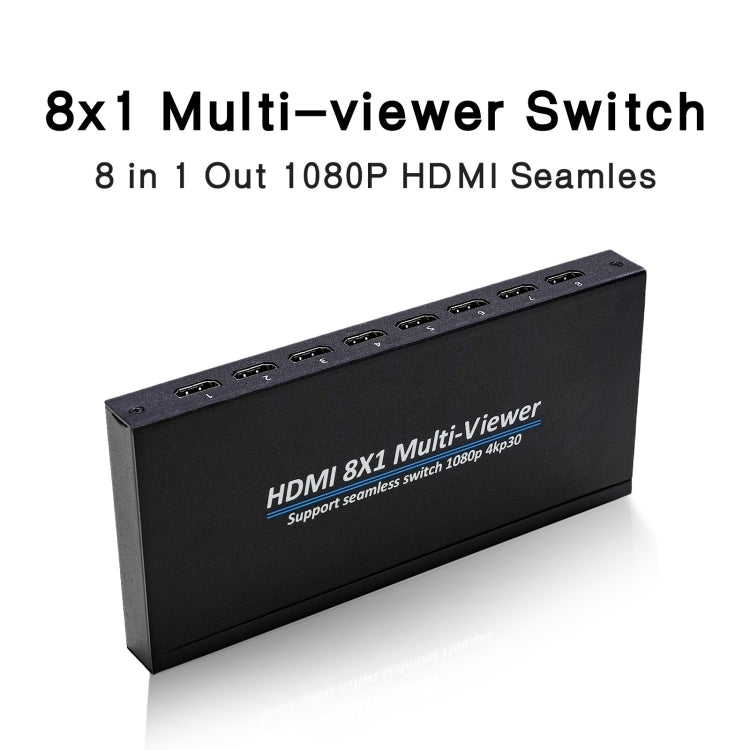 Мультиэкранный монитор HDMI 8x1 NK-818 с поддержкой плавного переключения 1080P, вилка США