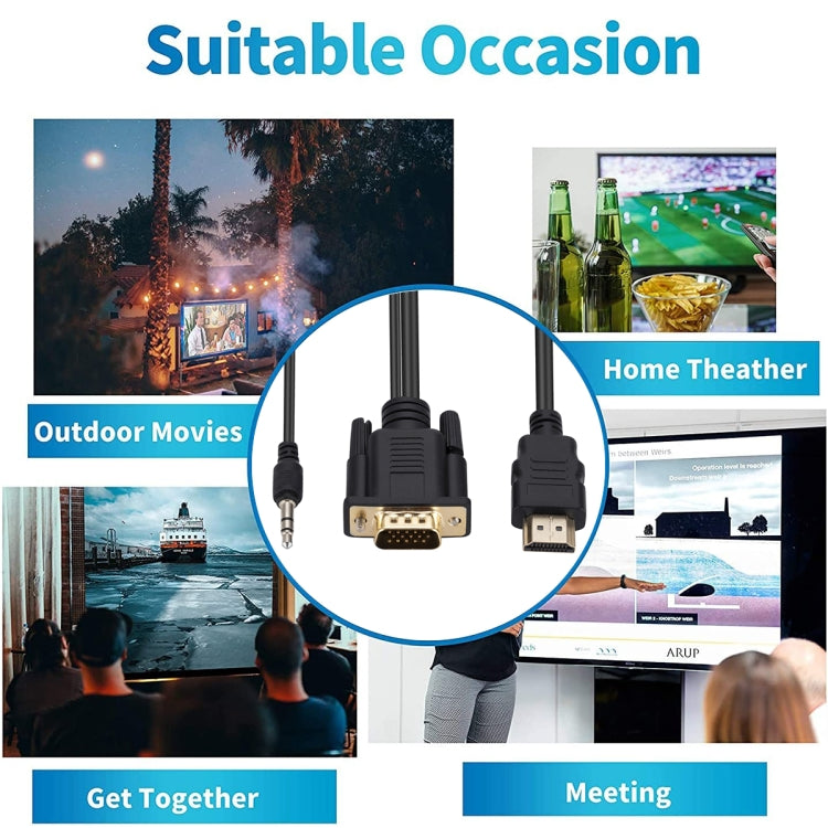 Кабель-адаптер HDMI-VGA со звуком, длина 1,8 м