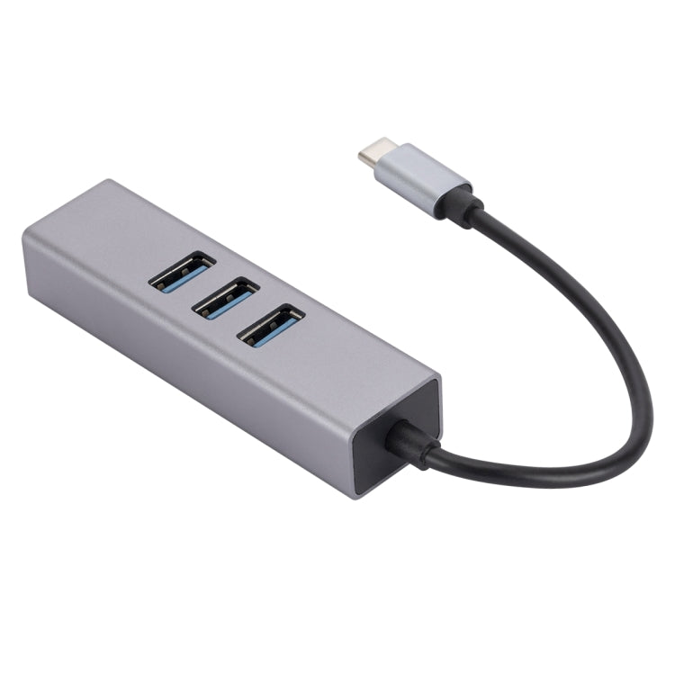 SL-030 USB-C / Type-C uz Gigabit Ethernet RJ45 un 3 x USB 3.0 adaptera pārveidotājs centrmezglam