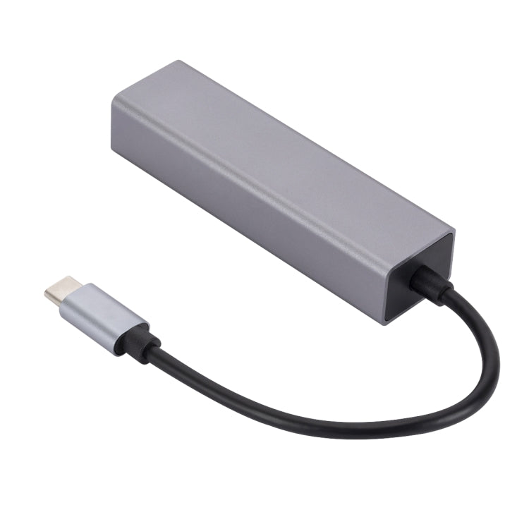 SL-030 USB-C / Type-C uz Gigabit Ethernet RJ45 un 3 x USB 3.0 adaptera pārveidotājs centrmezglam