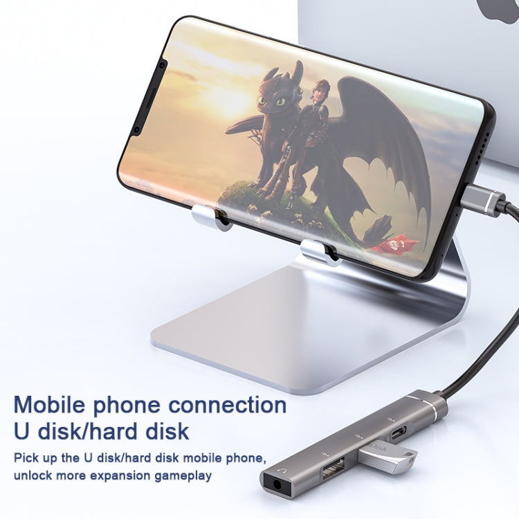 Док-станция USB-C/Type-C на 3,5 мм + 2 USB + Type-C HUB