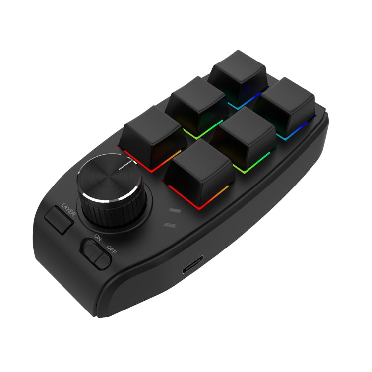 RGB pielāgota mehāniskā tastatūra ar 6 taustiņiem un 1 pogu programmēšanas spēļu tastatūru