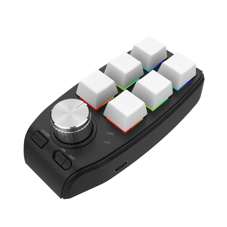 RGB pielāgota mehāniskā tastatūra ar 6 taustiņiem un 1 pogu programmēšanas spēļu tastatūru