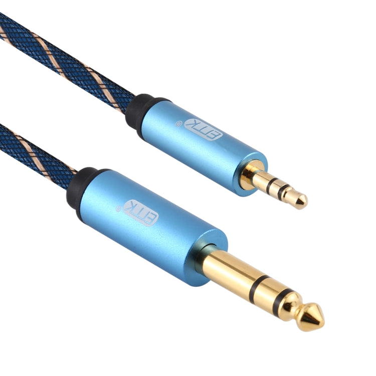 EMK 3.5mm Jack Male to 6.35mm Jack Male Gold Plated Connector Nylon Braid AUX Cable for Computer / X-BOX / PS3 / CD / DVD