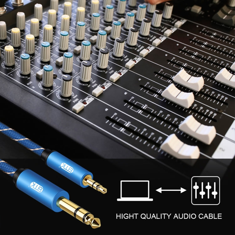 EMK 3.5mm Jack Male to 6.35mm Jack Male Gold Plated Connector Nylon Braid AUX Cable for Computer / X-BOX / PS3 / CD / DVD