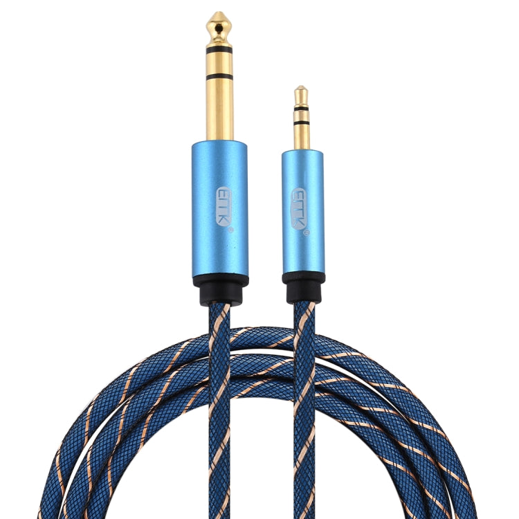 EMK 3.5mm Jack Male to 6.35mm Jack Male Gold Plated Connector Nylon Braid AUX Cable for Computer / X-BOX / PS3 / CD / DVD