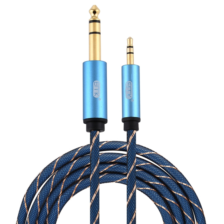 EMK 3.5mm Jack Male to 6.35mm Jack Male Gold Plated Connector Nylon Braid AUX Cable for Computer / X-BOX / PS3 / CD / DVD