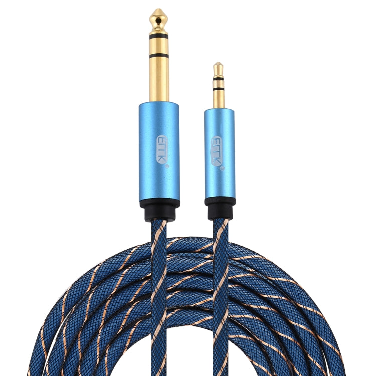 EMK 3.5mm Jack Male to 6.35mm Jack Male Gold Plated Connector Nylon Braid AUX Cable for Computer / X-BOX / PS3 / CD / DVD