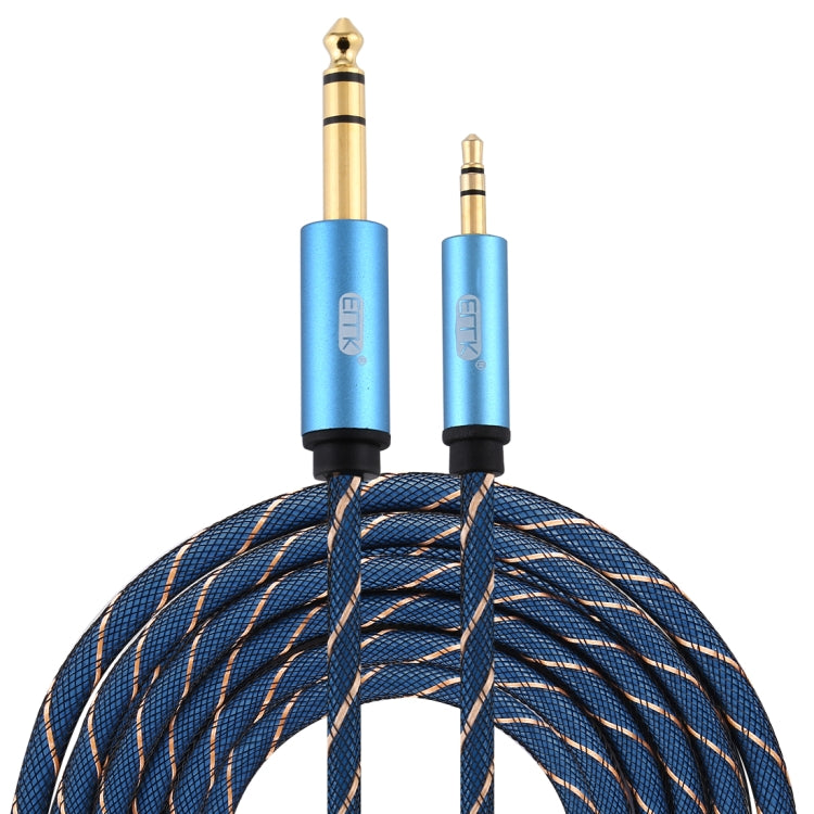 EMK 3.5mm Jack Male to 6.35mm Jack Male Gold Plated Connector Nylon Braid AUX Cable for Computer / X-BOX / PS3 / CD / DVD
