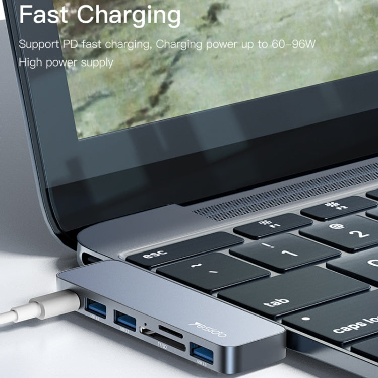 Yesido HB10 6-в-1 USB-C / Type-C порты Многофункциональная док-станция HUB адаптер
