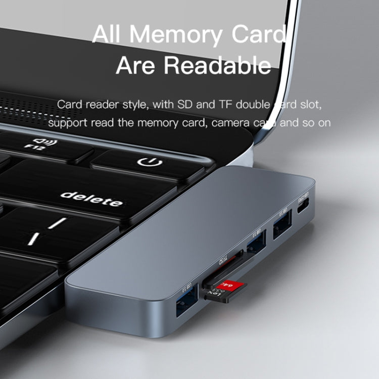 Yesido HB10 6-в-1 USB-C / Type-C порты Многофункциональная док-станция HUB адаптер