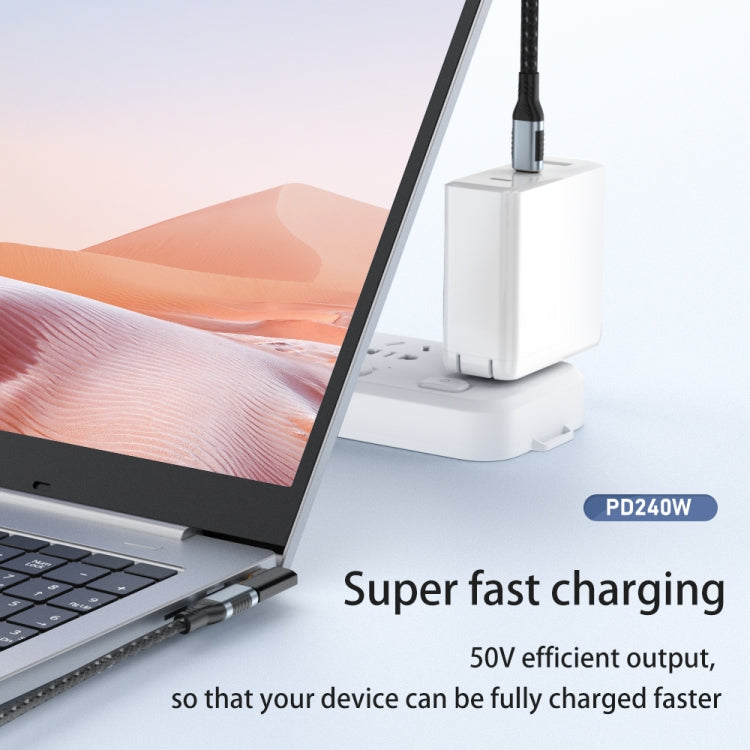 40Gbps 240W USB-C / Type-C Female to USB-C / Type-C Male Middle Bend Adapter