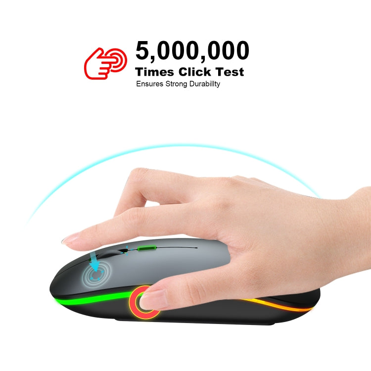 Беспроводная мышь HXSJ T18 2,4 ГГц, 1600 точек на дюйм, двухрежимная, с подсветкой, USB + Bluetooth 5.1, с возможностью подзарядки