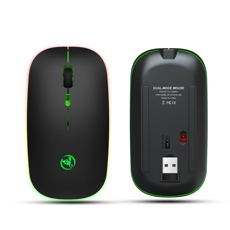 Беспроводная мышь HXSJ T18 2,4 ГГц, 1600 точек на дюйм, двухрежимная, с подсветкой, USB + Bluetooth 5.1, с возможностью подзарядки