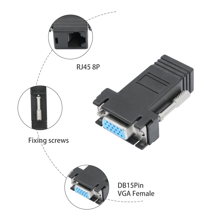 Адаптер DB15 VGA (мама) на RJ45 8P (мама)