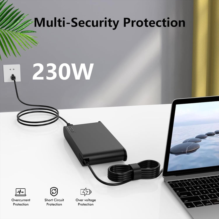 230W 20V 11.5A Laptop Notebook Power Adapter with Big Square USB Port For Lenovo Thinkpad / ThinkBook / Xiaoxin