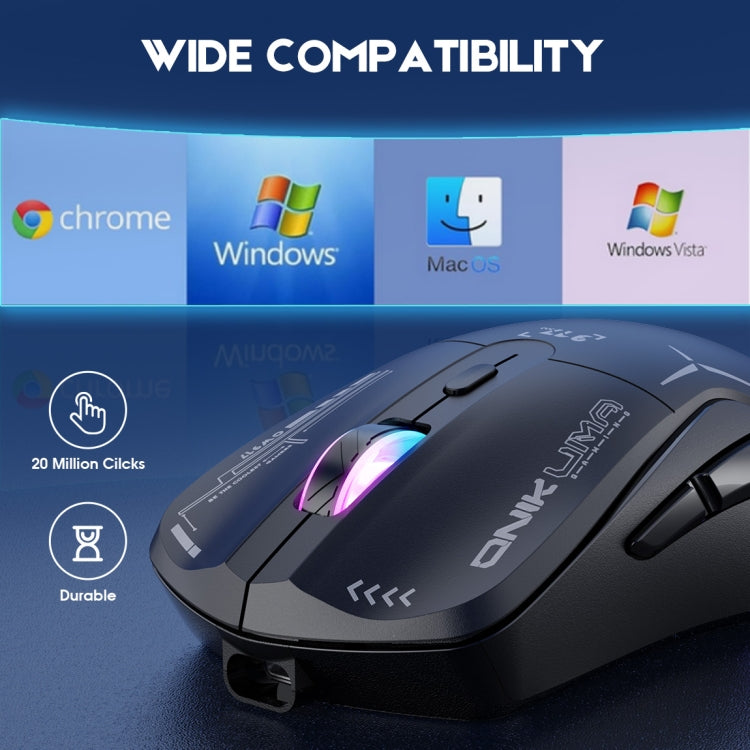 ONIKUMA CW917 RGB 4800DPI divu režīmu vadu + 2,4 GHz bezvadu pele