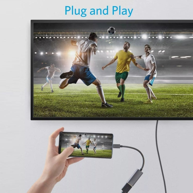 C tipa uz HDMI 4K HD projekcijas pārveidošanas kabelis