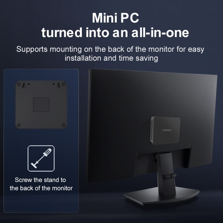 Ninkear N10 Windows 11 Bluetooth 4.2 Mini PC, 16GB+512GB, Intel procesors N100 Alder Lake-N