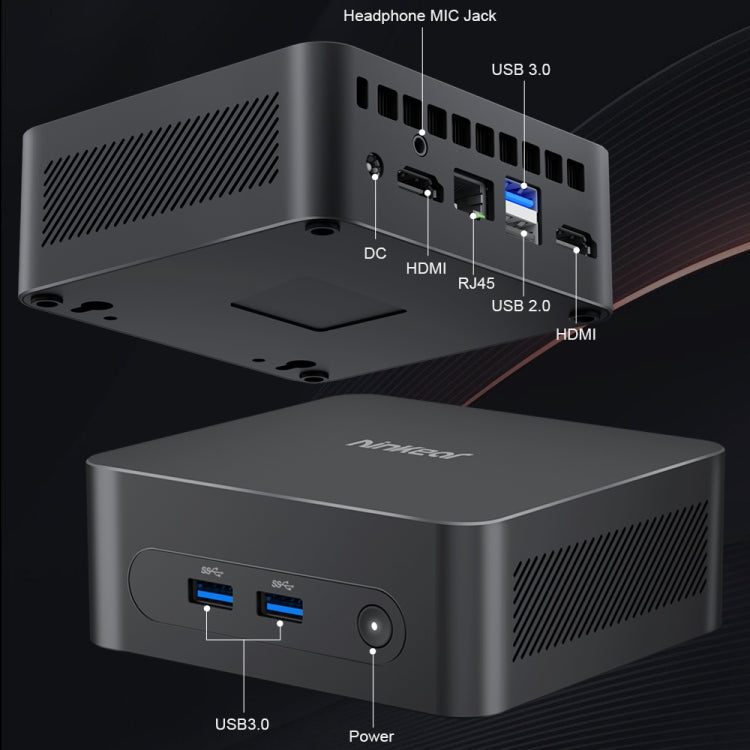 Ninkear N10 Windows 11 Bluetooth 4.2 Mini PC, 16GB+512GB, Intel procesors N100 Alder Lake-N