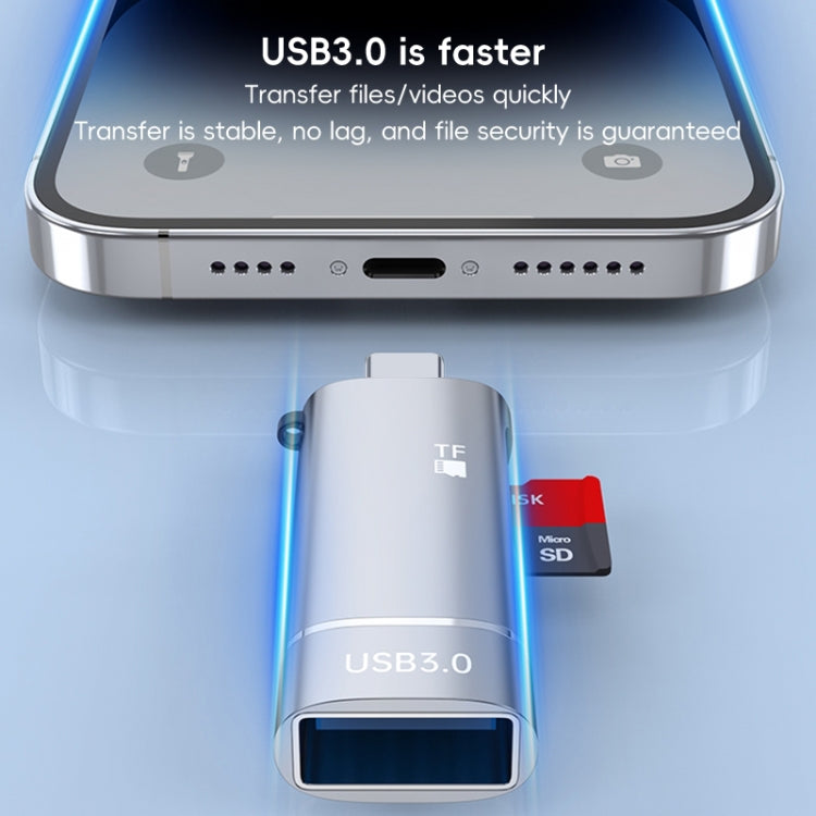 Адаптер 2 в 1 Type-C на USB и устройство чтения карт TF