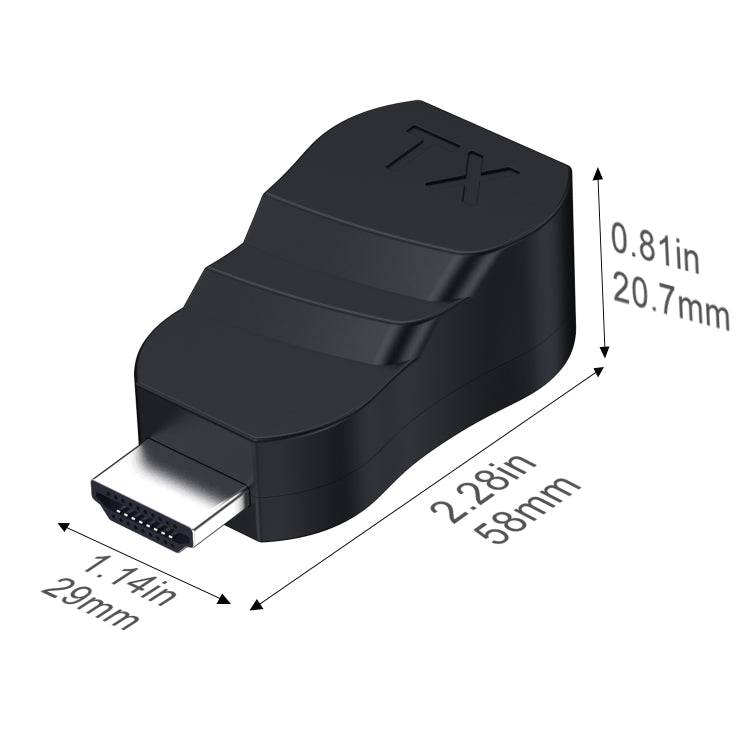 30 m HDTV uz RJ45 ABS materiāla tīkla kabeļa pagarinātājs