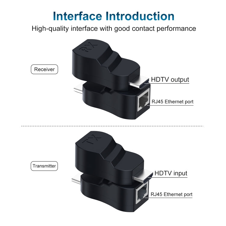 30 m HDTV uz RJ45 ABS materiāla tīkla kabeļa pagarinātājs