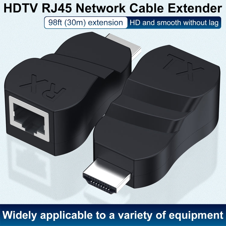 30 m HDTV uz RJ45 ABS materiāla tīkla kabeļa pagarinātājs