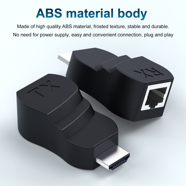 30 m HDTV uz RJ45 ABS materiāla tīkla kabeļa pagarinātājs