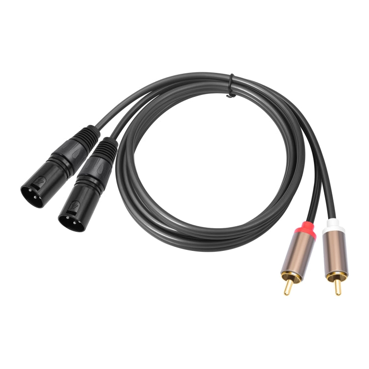 2 RCA vīriešu un 2 XLR vīriešu audio balansēšanas kabelis