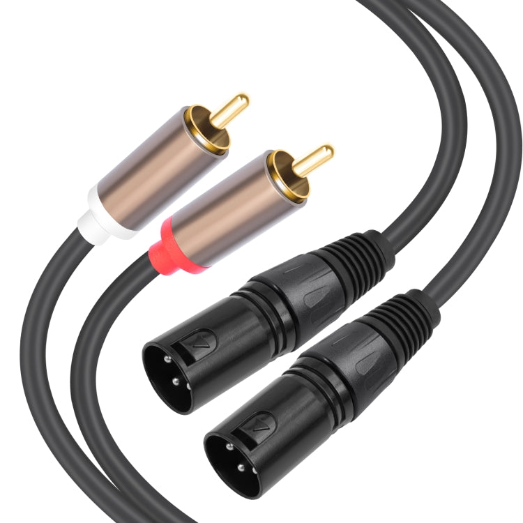 2 RCA vīriešu un 2 XLR vīriešu audio balansēšanas kabelis
