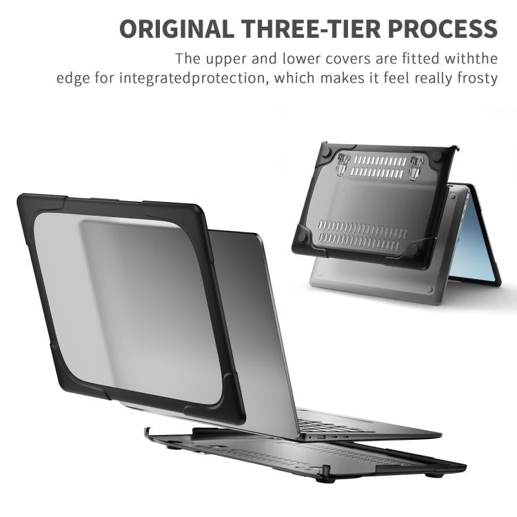 TPU + PC divkrāsu pretkritienu klēpjdatora aizsargmaciņš