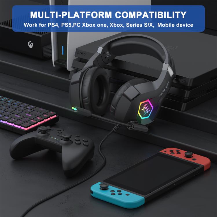 KOTION EACH GS450 daudzvirzienu e-sporta austiņas ar mikrofonu, garums: aptuveni 1,9 m