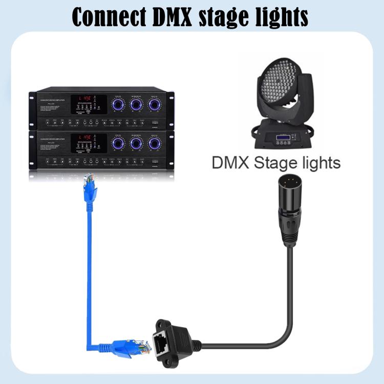XLR 5 kontaktu spraudnis uz RJ45 spraudni audio kabelis, garums: 30 cm