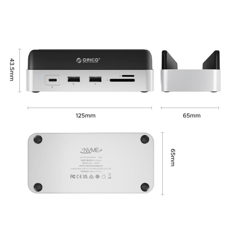 ORICO VSP10 Mini Dock darbvirsmas krātuves paplašināšanas daudzfunkcionālais turētājs Mac Mini 2024