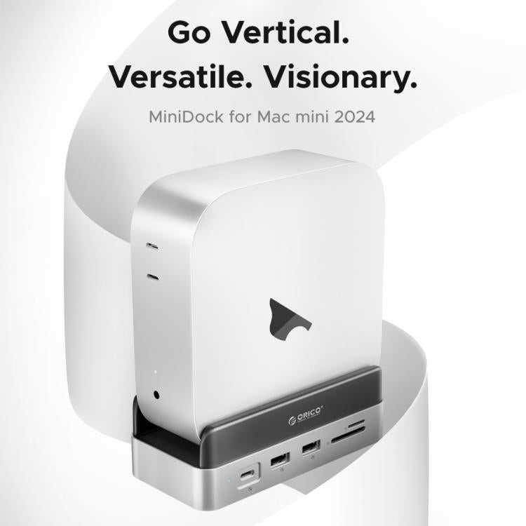 ORICO VS10 Mini Dock — многофункциональный настольный держатель для Mac Mini 2024, без памяти