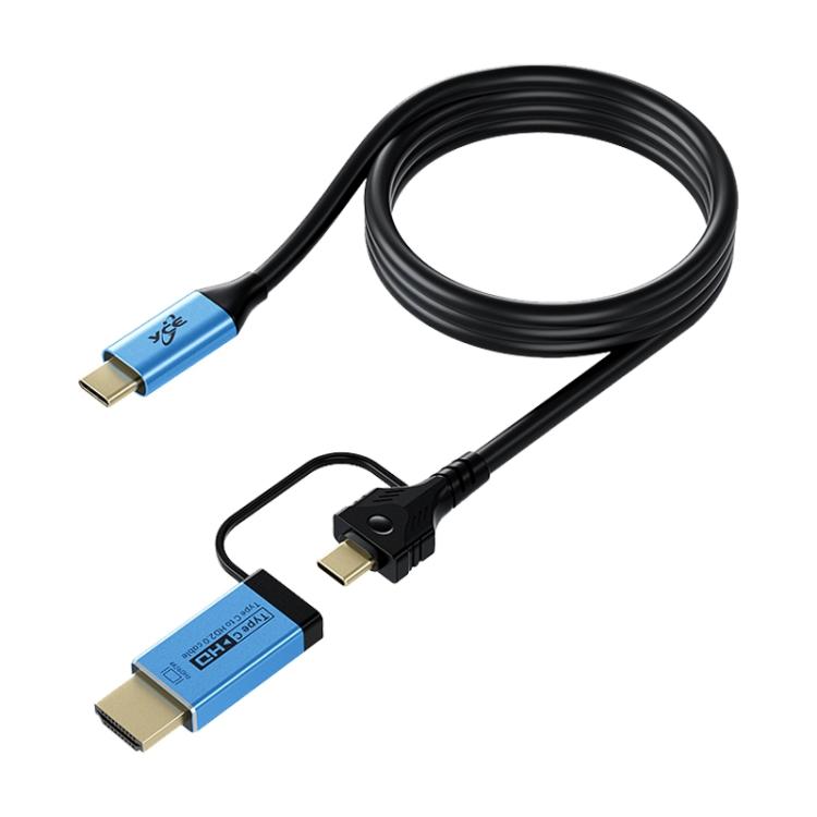 YCE-V292 Кабель-адаптер 2 в 1 Type-C — Type-C и HDMI 2.0
