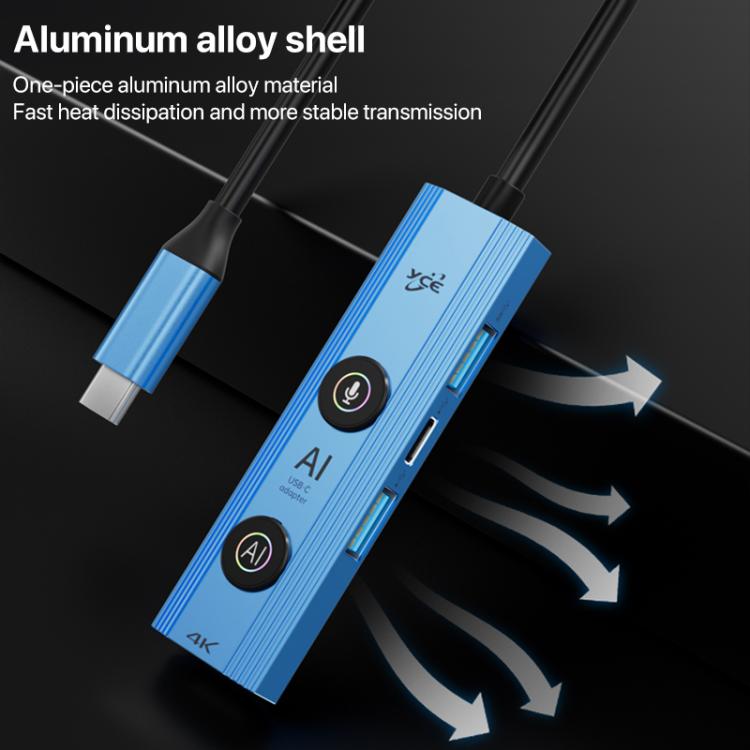 YCE V297 7 in 1 USB-C / Type-C HUB Adapter AI Docking Station Support 4K Output