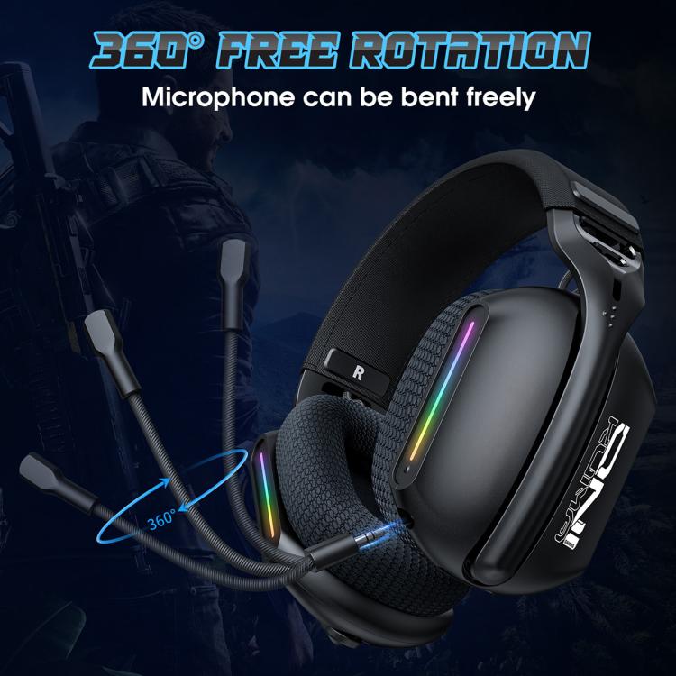 ONIKUMA GT808 trīs režīmu Bluetooth 2.4G vadu e-sporta spēļu austiņas