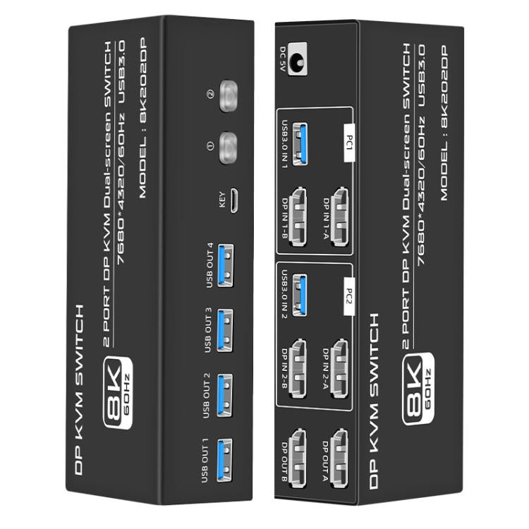 FJGEAR FJ-8K202DP 8K 60 Гц DP USB3.0 монитор KVM-переключатель