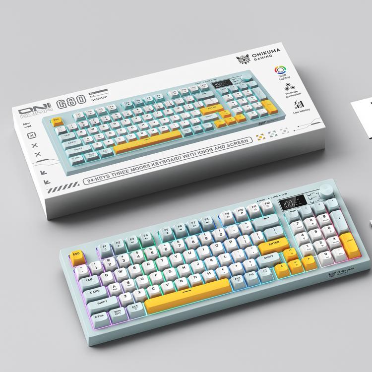 ONIKUMA G80 Bluetooth 2.4G Wired Silent Silver Membrane Keyboard